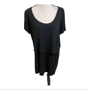 Motherhood nursing round collar short sleeve Top. Black size medium. Easy access